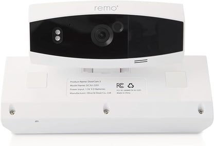 Remo+ DoorCam 3 Over-The-Door Wireless Security Camera, 12-Hour Rolling Video Storage with No Subscription, 1080p Video, Night Vision, 2-Way Talk, AI with Human Detection & Alexa Compatibility