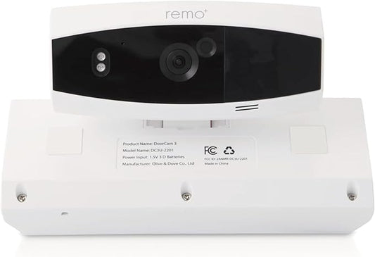 Remo+ DoorCam 3 Over-The-Door Wireless Security Camera, 12-Hour Rolling Video Storage with No Subscription, 1080p Video, Night Vision, 2-Way Talk, AI with Human Detection & Alexa Compatibility