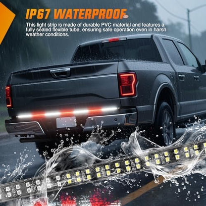 Nilight 60 Inch 360 LED Tailgate Strobe Light Strip Red White