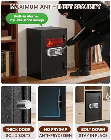 [2026 Upgraded] -35 Min Real Fireproof Safe-3.6 Cu Ft Large Safe for Home