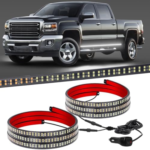 XRIDONSEN 2PCS 70 inch Running Board Emergency Lights White Strobe Lights