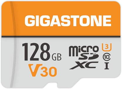 GIGASTONE 128GB Micro SD Card A1 V30, 4K Video Recording, Compatible with Security Camera, Dash Cam, Drone, 95MB/s MicroSDXC Memory Card UHS-I V30 Class 10