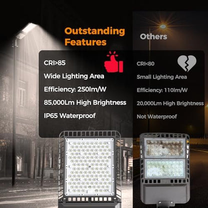 AIKVSXER 340W LED Parking Lot Light 85000LM Outdoor Street Lights 1 Pack