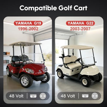 48V 15A Golf Cart Battery Charger for Yamaha G19-22, 2-Pin Plug