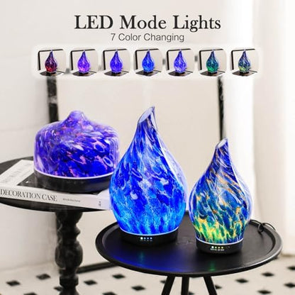 Porseme Essential Oil Diffuser 150ml Handmade Glass Diffuser 6H Runtime