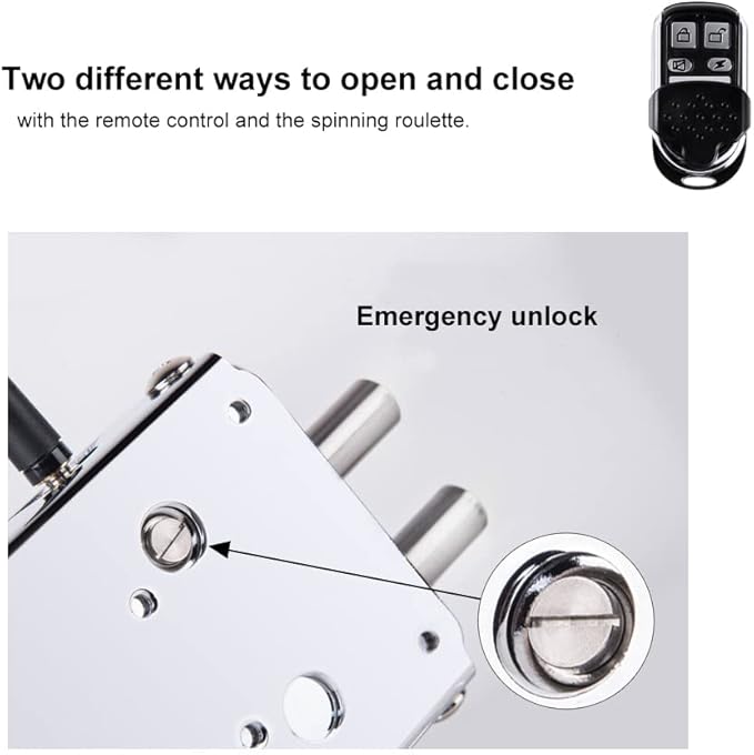 Geevorks Remote Control Electronic Intelligent Door Lock, Smart Wireless,Electronic Deadbolt Anti-Theft Smart Hidden Door Lock,with 4 Remote Control,Keyless Access Control System for Home