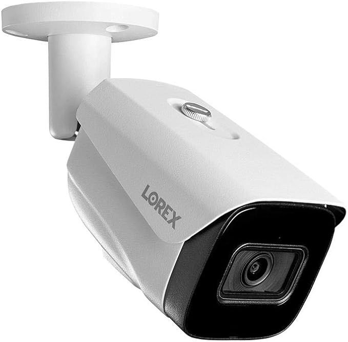 Lorex 4K (8MP) Smart IP Bullet Security Camera with Listen-in Audio and Real-Time 30FPS Recording - White