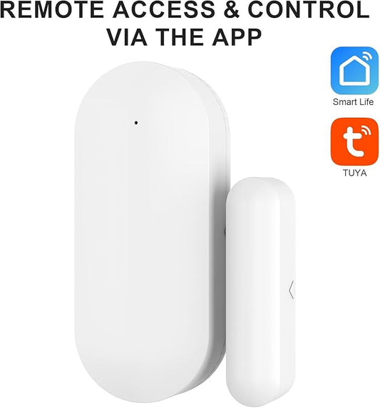 Door and Window Alarms for Home,No Hub NO Monthly Fee Door Alarms for Kids Safety,WiFi-Connected for Smart Life or Tuya APP Control,Compatible with Alexa,Easy to Install,Long Battery Life
