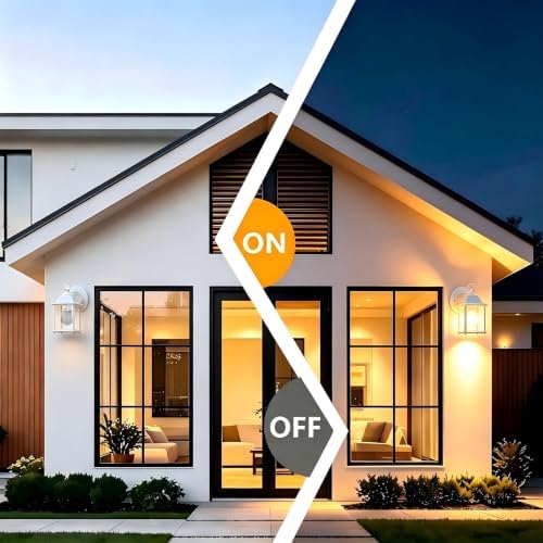 Outdoor Porch Light for House E26 Aluminum Glass, White, 1 Pack