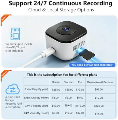 (2 Pack) 2K 3MP Window Camera with Night Vision, 5GHz & 2.4GHz WiFi Indoor Cameras for Home Security, Anti-Glare Design, Motion/Human Detection, Easy & Quick Setup, 24/7 Recording