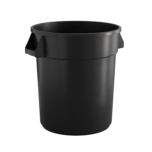 20 Gallon Black Round Commercial Trash Can, Heavy-Duty Food Grade NSF Certified Perfect for Restaurant, Office, School, Garage, Backyard, Workshop, Warehouse