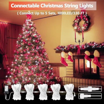200 LED Connectable String Lights, 66FT Christmas Lights Outdoor Indoor