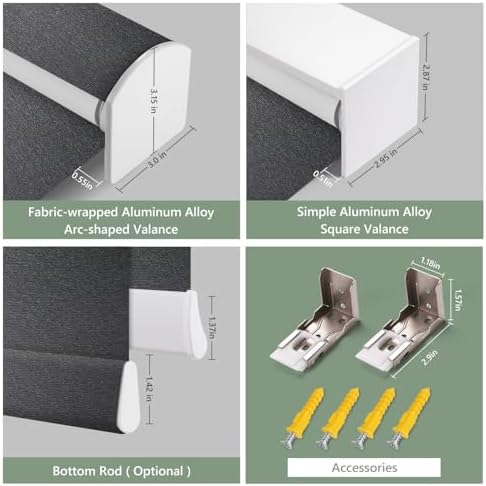 ZSHINE Motorized Blackout Roller Shades Remote Control Rechargeable(82141H)