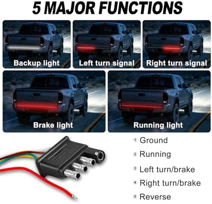 Mupera Triple Row LED Tailgate Light Bar 60 Inch