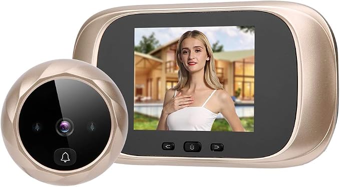 Tbest Digital Peephole Viewer Camera 2.8in TFT LCD Screen, IR Night Vision Doorbell Visual Door Viewer Fits 35-110mm Door Thickness 14-30mm Door Hole Cyclic Storage Camera