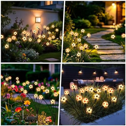 vignuto 2026 Solar Soccer Lights, 8 Packs 48LED, Solar Lights Outdoor Waterproof, World Cup Decorations, Garden Decor, Patio Decor, Unique Decor for Soccer Game.