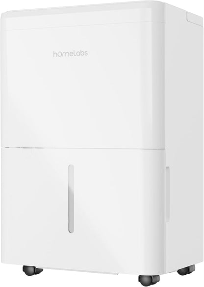 hOmeLabs Dehumidifier 1,800 Sq Ft Wi-Fi (8 Pint MAX 24 Pint at 95°F, 90% RH) for Advanced Humidity & Moisture Control, Quiet, Efficient, Auto Shut-off, Ideal for Home, Basement, Office