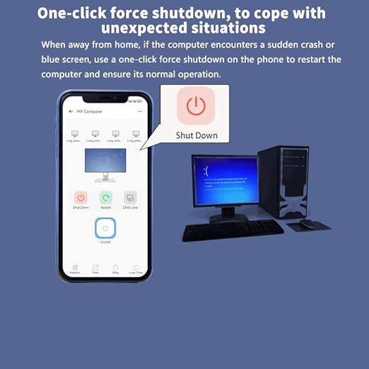 Smart WiFi Remote Desktop On Off Power Switch,Tuya app Remote with Child Lock Timing Function,Compatible with Alexa