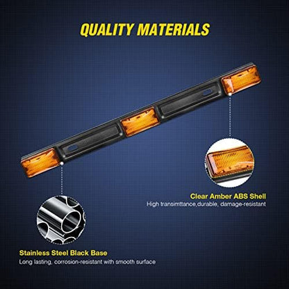 Nilight 14.2" 9 LED Trailer Light Bar Amber Clearance Marker Rear Lights