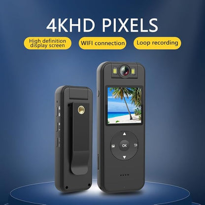 4K 30FPS UHD Wearable Body Cam, 1.4 Inch Screen, 6HR Battery, 64GB Included, JS-06B