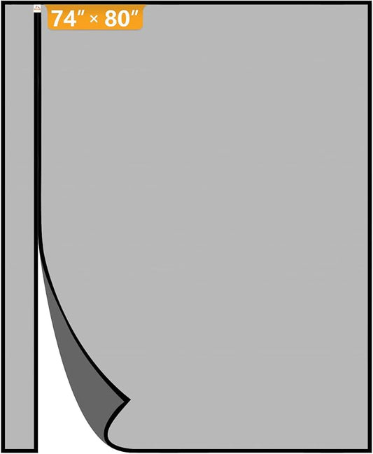 Yotache Reversible Left Right Side Opening Magnetic Screen Door Fits Door Size 74 x 80, Enjoy Breeze Net Curtain for Balcony, Patio Sliding Door, Actual Screen Size 76" x 81", Black