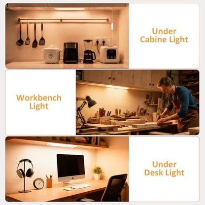 maylit Plug in Under Cabinet LED Light Bar, Ultra-Bright, Wired, 14 Inch