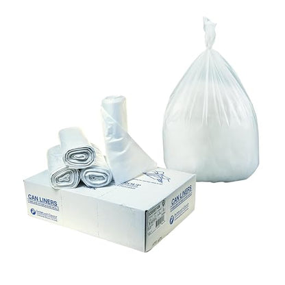 Inteplast Group S366014N 55 Gallon Capacity, 60" Length x 36" Width x 14 Mic Thickness, Natural Color, HDPE Commercial Coreless Institutional Trash Can Liner (Case of 8 Roll, 25 Bags per Roll)
