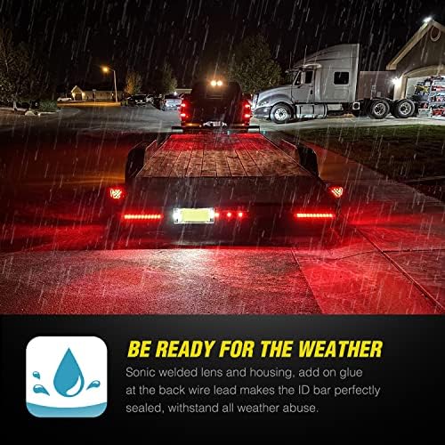 Nilight 16" LED Trailer ID Marker Light Bar, Red, 2-Pack