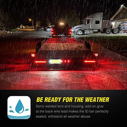 Nilight 16" LED Trailer ID Marker Light Bar, Red, 2-Pack