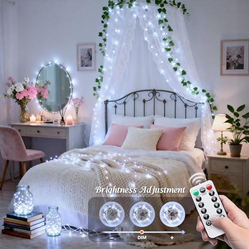 JMEXSUSS USB White Fairy Lights Plug in, 33ft 100 LED Twinkle Lights Indoor