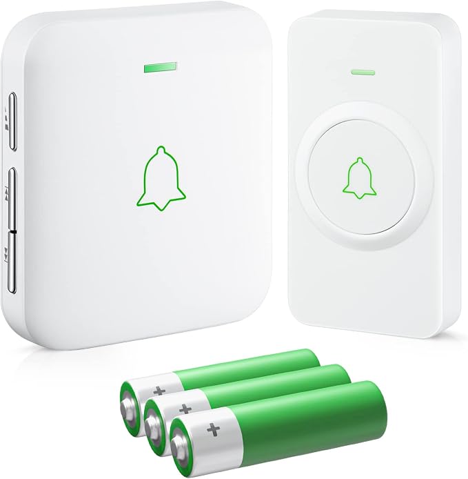 AVANTEK Wireless Doorbell, Battery-Powered & Portable, 1000 ft Range, White