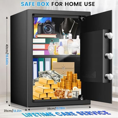 [16.54" Tall] Safe Box, 2.8 Cuft Home Safes With Fireproof Bag