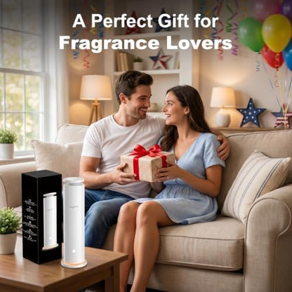 Waterless Diffuser Pro with 5 Scent Oils, Luxury Hotel-Class Essential Oil Diffuser Aromatherapy Machine with 1500 Sq Ft Cover, 6 Mist, 4.06Oz Diffusers for Home Large Room Hotel SPA - White