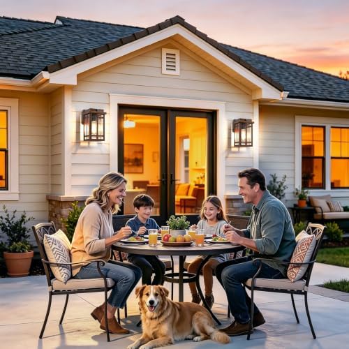 9.76'' Dusk to Dawn Outdoor Wall Light 2 Packs, Brown