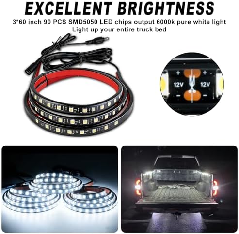 Mupera 60" Truck Bed LED Light Strip, 270 LEDs, On/Off Switch