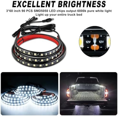 Mupera 60" Truck Bed LED Light Strip, 270 LEDs, On/Off Switch