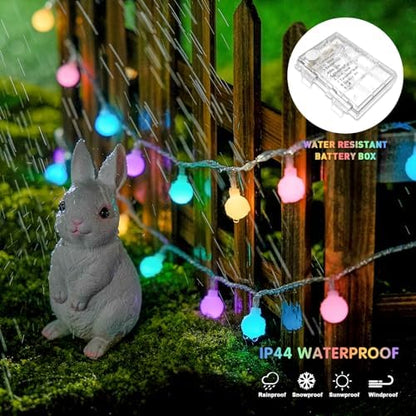 JMEXSUSS 33ft 100 LED Globe Easter Lights Battery Operated with Remote