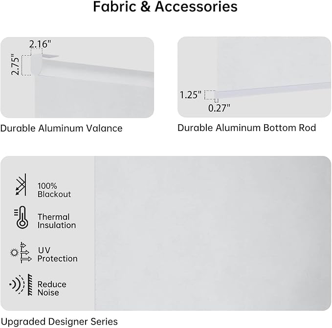 Motorized Coupled Shades, Blackout Smart Blinds for Large Windows Automatic Blinds Compatible with Alexa, Motorized Roller Shades Customized for Bedroom Home Office(Blackout-Fabric White)