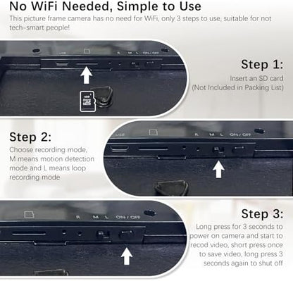 HD 1080P Hidden Spy Security Camera Picture Frame, No WiFi Needed