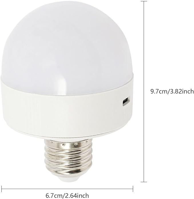 Rechargeable Light Bulb with with Controller and Timer, 3 RGB Colors RGB, Dimmable Battery-Operated Bulb, E26 E27 Universal Screw Mouth, Suitable for Parties Clubs Bars