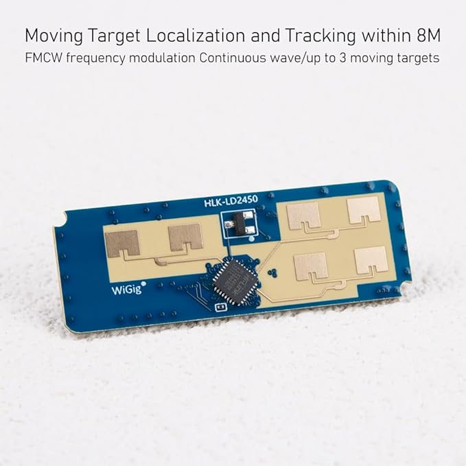 ZORZA 1Pcs High-Precision 24G Radar Sensor Module HLK-LD2450 Smart Human Presence & Motion Detection Module for Home Office and Hotel 5V Operation Up to 8M Sensing Distance
