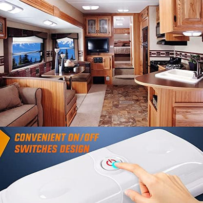 Nilight 2pcs RV Interior Lights 12V-24V LED Ceiling Light Fixture