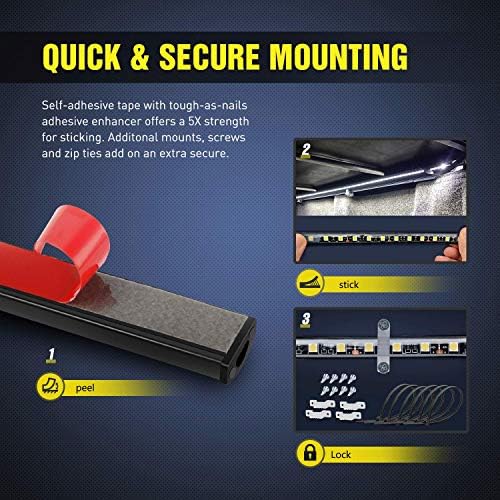 Nilight - TR-05 2PCS 60 Inch 180 LEDs Bed Strip Kit with Waterproof on/Off Switch Blade Fuse 2-Way Splitter Extension Cable for Cargo, Pickup Truck, SUV, RV, Boat , 2 Years Warranty