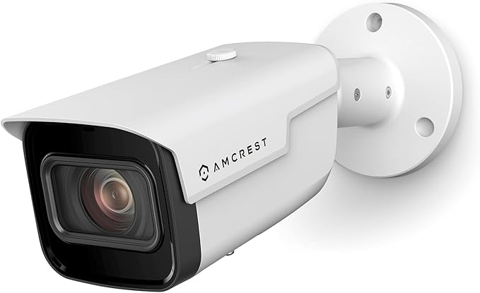 Amcrest 4K Optical Zoom AI IP PoE Camera, Varifocal Outdoor IP POE Camera Bullet, Human & Vehicle Detection, F1.5, 2.7mm~13.5mm Lens, IP67, 5X Optical Zoom, (IP8M-VB2696EW-AI)