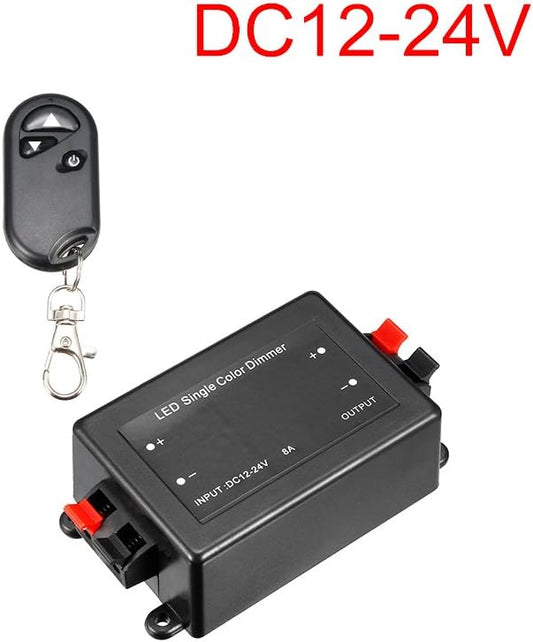 uxcell DC 12V-24V LED Single Color Dimmer Controller Remote Control for Led Light Strip