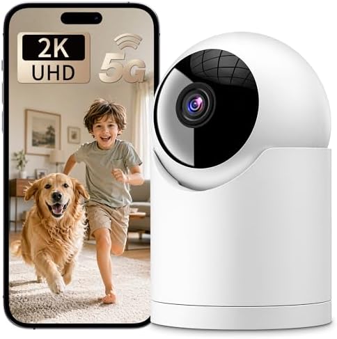 𝟐𝐊 Indoor Cameras for Home Security, for indoor Baby Pet Dog Cat Nanny
