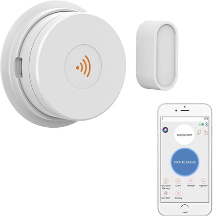 Wi-Fi Bridge (W100) & Door Sensor for WeHere Smart Lockboxes, Door Sensor for Business/Store/Home/Office Security, App Remote Check Door Close or Open