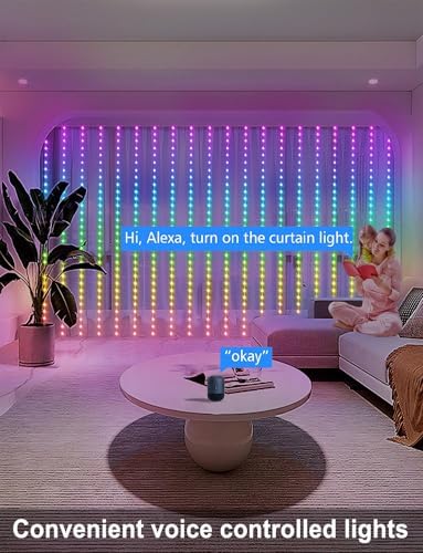 echosari 20Ft x 10Ft Smart Curtain Lights Compatible with Alexa