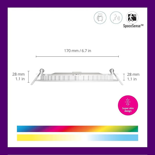 WiZ Connected Smart Retrofit Recessed Downlight, 1000 Lumens, 6 Inch Matter Compatible LED Color Changing Lights, Motion Recessed Lighting Fixture, Connects to Your Wi-Fi, Control with Voice or App