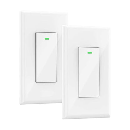 Smart Switch, Works with Alexa and Google Home, Voice control, No hub Required, Timing Synchronization, Suit for 1/2/3/4 Group Type Switch Box Micmi, Neutral wire required, Smart light switch 2pack